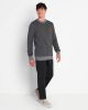 Lyle & Scott KN1353V W149 herringbone jacquard knitted jumper jet black mid grey marl