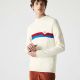 Pull Lacoste AH6812 X32 blanc bleu rouge Made in france