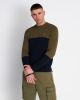 Pull Lyle & Scott KN1214V Z271 colour block knitted jumper dark navy