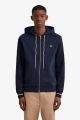 Fred Perry Hooded Sweatshirt Washed Navy J2531 875